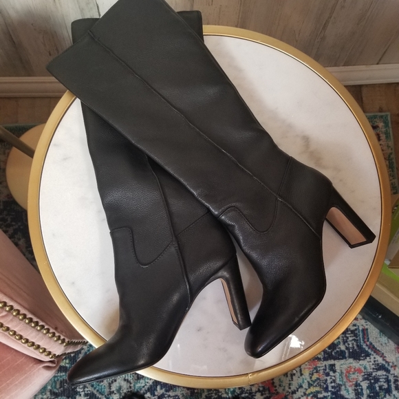 Dolce Vita Black Davey Leather Knee High Boots - Picture 4 of 9